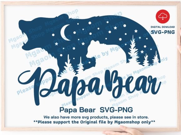 Papa Bear Svg Graphic Crafts By MgaomShop