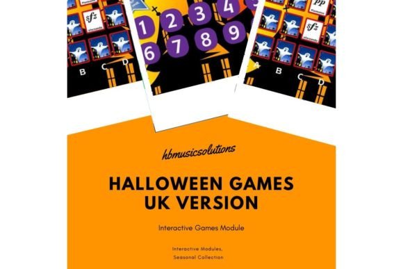 Halloween Music Games UK Version Illustration Feuilles de Travail et Matériel d'Enseignement Par hbmusicsolutions