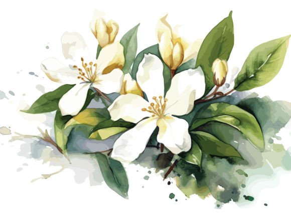 Watercolor Colorful Flower Painting Grafika Ilustracje do Druku Przez info.tanvirahmad