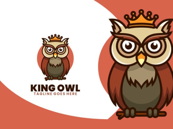 King Owl Mascot Cartoon Logo Graphic Logos By artnivora.std
