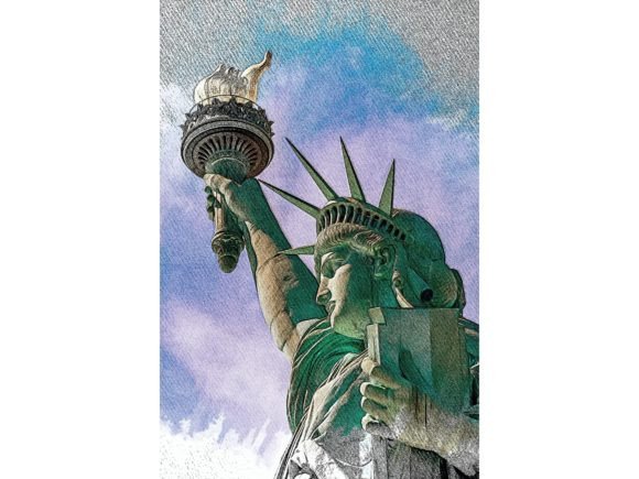 Statue of Liberty View Color Pencil Gráfico Ilustraciones Imprimibles Por Poster Boutique