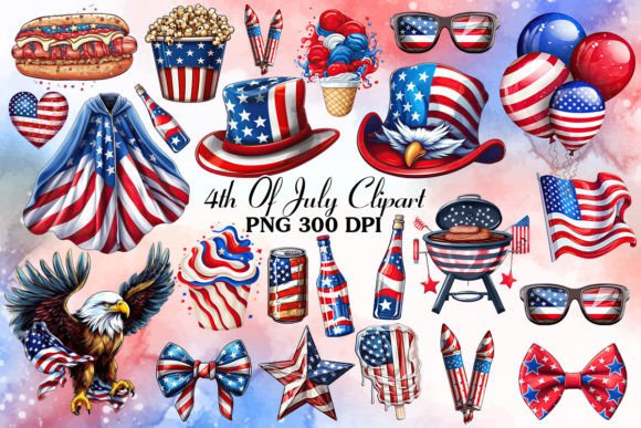 4th of July Sublimation Clipart Bundle Graphic Illustrations By Cat Lady