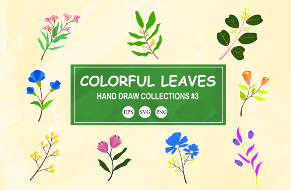 Colorful Leaf Hand Draw #3 Grafik Druckbare Illustrationen Von Perkasya Akram