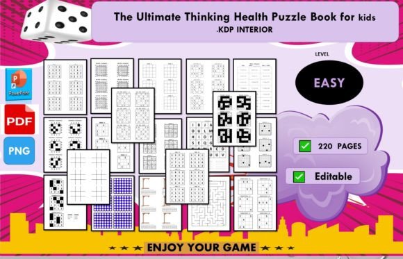 The Ultimate Thinking Health Puzzle Book Illustration Intérieurs KDP Par AME⭐⭐⭐