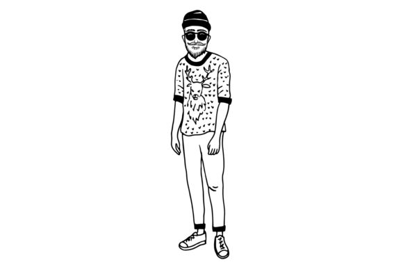 Urban Street Style Sketch. Modern Guy Fa Graphic Illustrations By onyxproj