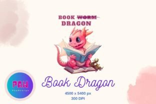 Cute Book Dragon Clipart Graphic Illustrations By Paw Design 2