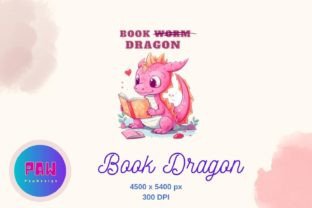 Cute Book Dragon Clipart Graphic Illustrations By Paw Design 5