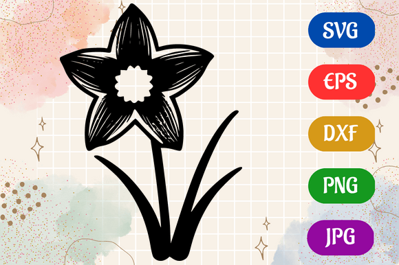 Daffodil | Silhouette Vector SVG EPS DXF Gráfico Ilustraciones IA Por Creative Oasis