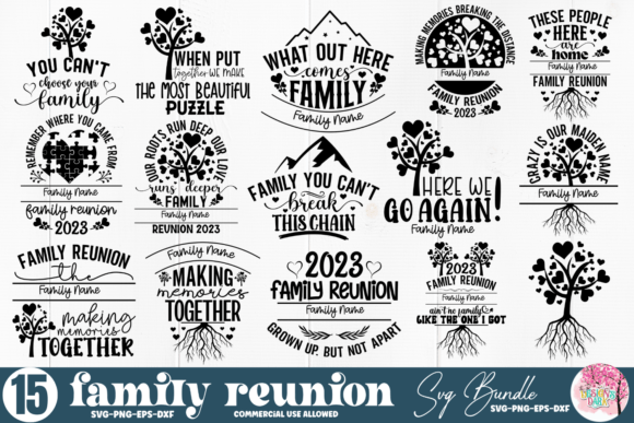 Family Reunion 2023 SVG Bundle Graphic Crafts By Design's Dark