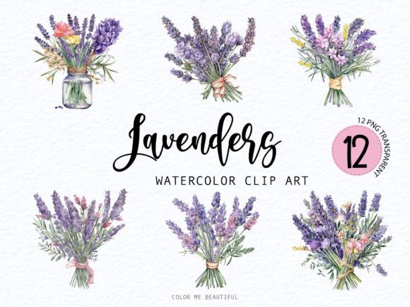 Lavenders Bundles Watercolor 2 Graphic Crafts By Color Me Beautiful