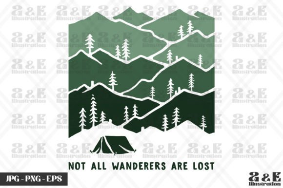 Nature Lover Camping in Mountains Graphic T-shirt Designs By a&e Illustration