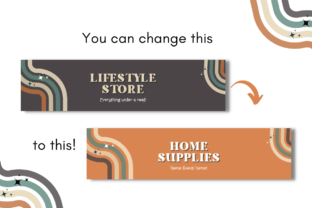 Retro Theme Etsy Shop Templates Kit Graphic Print Templates By designogenie 5