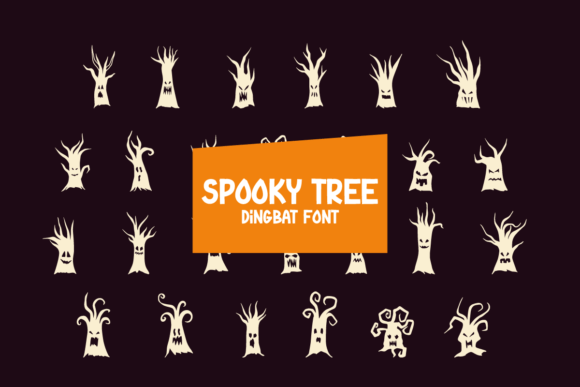 Spooky Tree Dingbats Font By Masyafi Studio