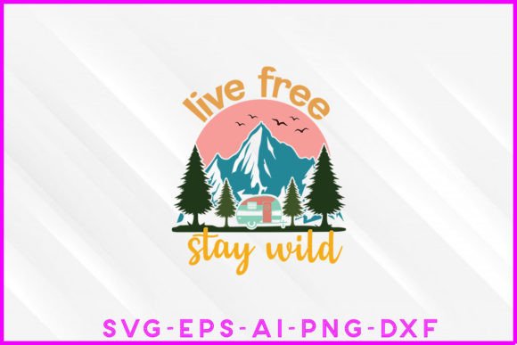 Stay Wild & Live Free SVG Grafica Design di T-shirt Di Designer_Sultana