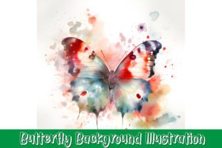 Watercolor Butterfly Background Design Grafik Druck-Vorlagen Von Magic Craft 2