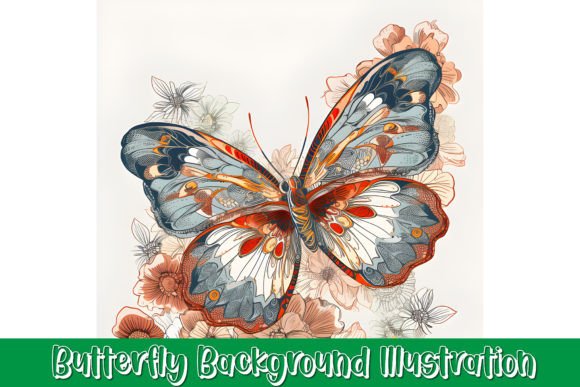 Watercolor Butterfly Background Design Graphic Print Templates By Magic Craft