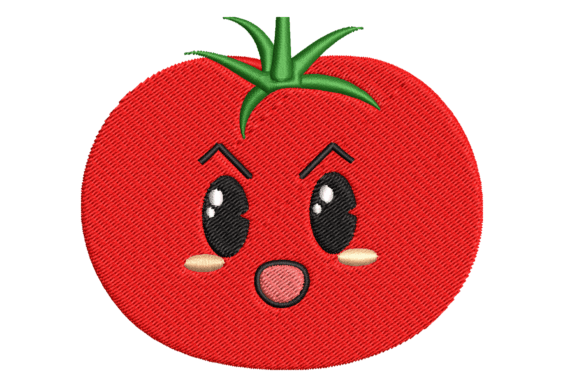 Cute Tomato Essen und Essengehen Stickereidesign Von A.ZCREATIONS