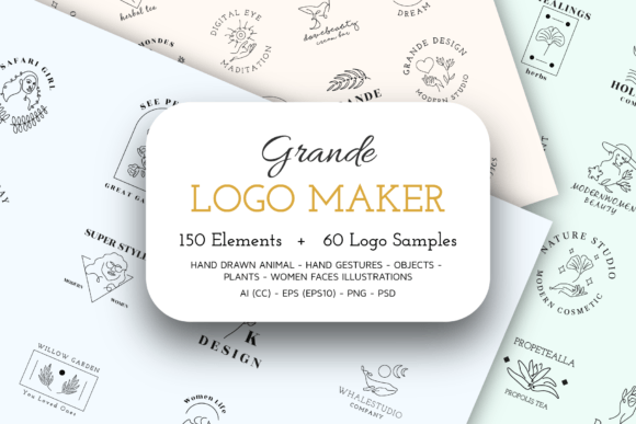 150 Elements Elegant Branding Logo Maker Gráfico Logos Por 10point5star