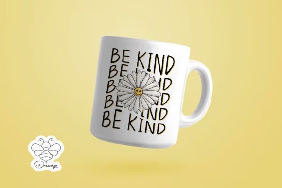 Be Kind Retro Daisy Smile Face Graphic Crafts By BeeDrawings