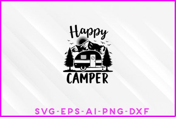Happy Camper Outdoor Life SVG Grafica Design di T-shirt Di Designer_Sultana