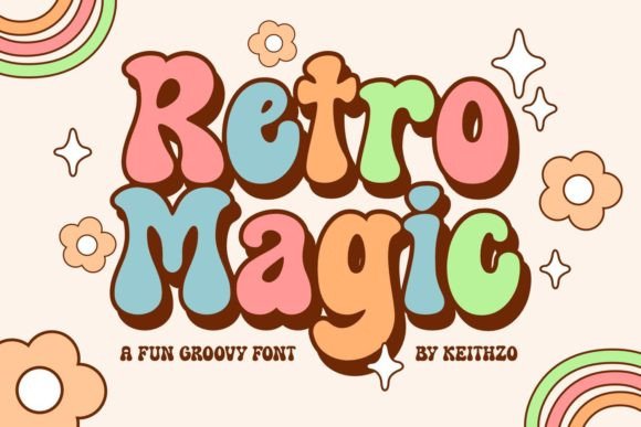 Retro Magic Display-Schriftarten Schriftart Von Keithzo (7NTypes)