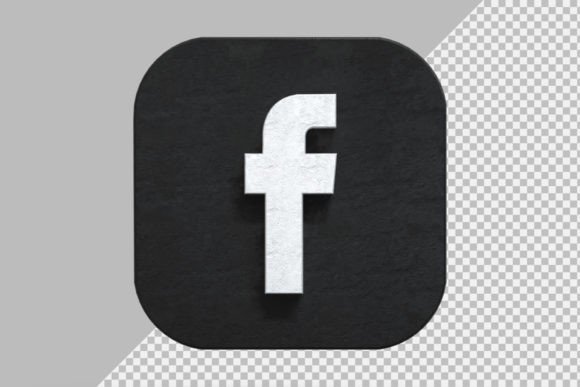 Facebook Icon in 3d Rendering Graphic Objects By vectbait