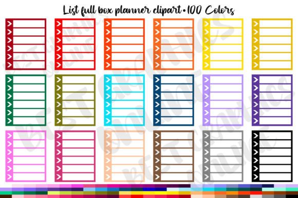 List Full Box Planner Clipart Check List Illustration Modèles d'Impression Par bestgraphicsonline