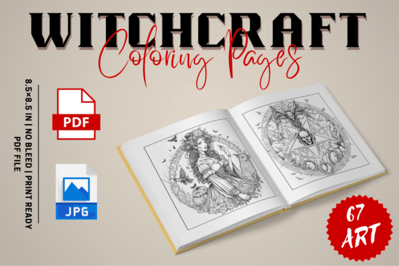 Witchcraft Coloring Pages Graphic AI Coloring Pages By Djawhar2020