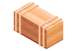 Wooden Cargo Box. Freight Container Isom Graphic Illustrations By onyxproj