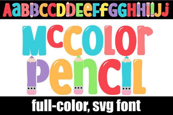 Mccolor Pencil Font Colorati Font Di Illustration Ink