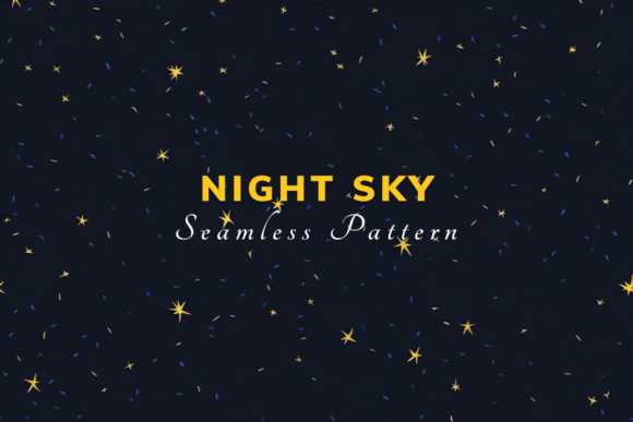 Night Sky Seamless Pattern Gráfico Padrões de IA Por Print Magic