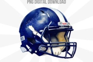 Watercolor Sports Football Helmet PNG Graphic AI Transparent PNGs By ArtbyCrystalJennings 6