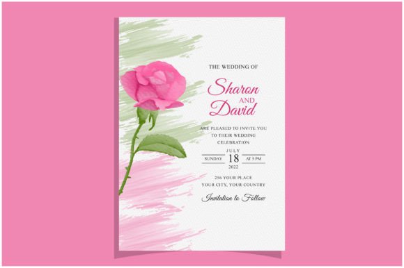 Watercolor Rose Invitation Card Graphic Print Templates By anwarabagum99