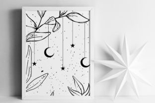 Celestial Moon Flower Graphic Patterns By Finiolla Design 6