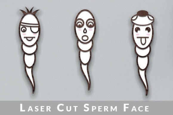 Father's Day Laser Cut Sperm Face Svg Grafik 3D SVG Von Art Hub
