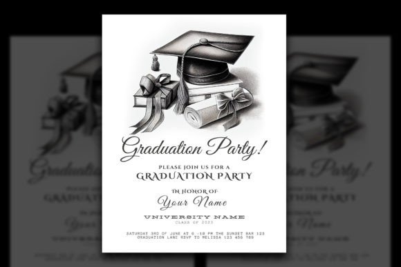 Graduation Invitation Template Graphic Print Templates By craftsmaker