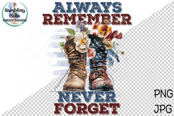 Memorial Day Patriotic Military Boots Graphic Print Templates By RamblingBoho