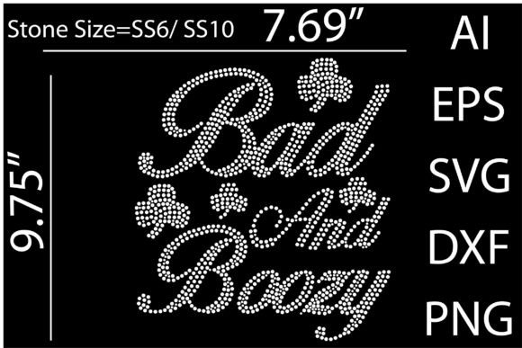 Printable Bad and Boozy Rhinestone Temp Grafik T-shirt Designs Von mdnayonmia711