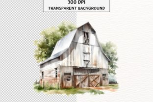 Rustic Barn Watercolor Clipart Graphic Illustrations By Rabbyx 3
