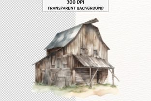 Rustic Barn Watercolor Clipart Graphic Illustrations By Rabbyx 8