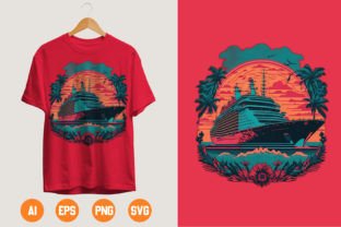 Vintage Cruise Ship 04 Graphic T-shirt Designs By TN T-Shirt Design Lab 1