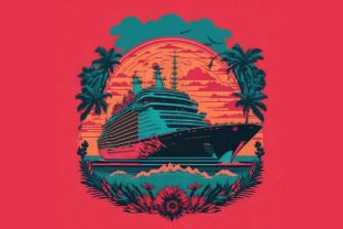 Vintage Cruise Ship 04 Graphic T-shirt Designs By TN T-Shirt Design Lab 2