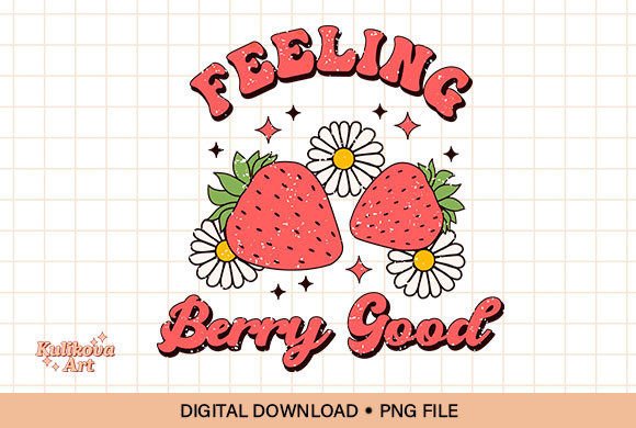 Feeling Berry Good Retro Summer Graphic Crafts By KulikovaArt