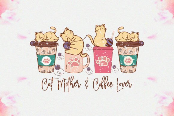 Cat Mother & Coffee Lover Sublimation Graphic Crafts By AspireFhd