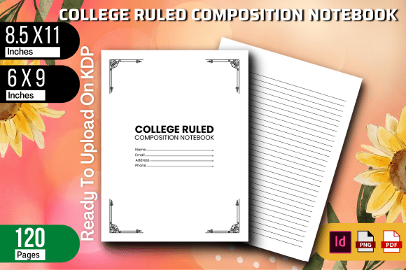 College Ruled Composition Notebook Graphic KDP Interiors By RahatKDP