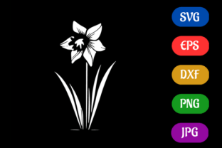 Daffodil - Minimalist Logo Vector SVG Afbeelding AI Illustraties Door Creative Oasis