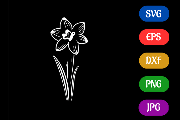 Daffodil | SVG EPS DXF PNG JPG Gráfico Ilustrações em IA Por Creative Oasis