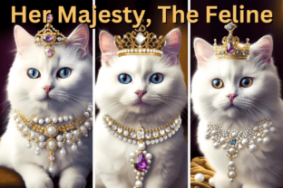 Feline Majesty: HQ Crowned Cat Portrait Graphic Animals By Pro Aurora Designs