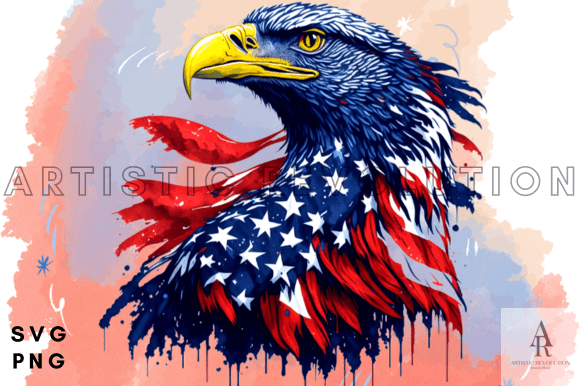4th of July USA Eagle Flag Sublimation Graphic AI Graphics By Artistic Revolution