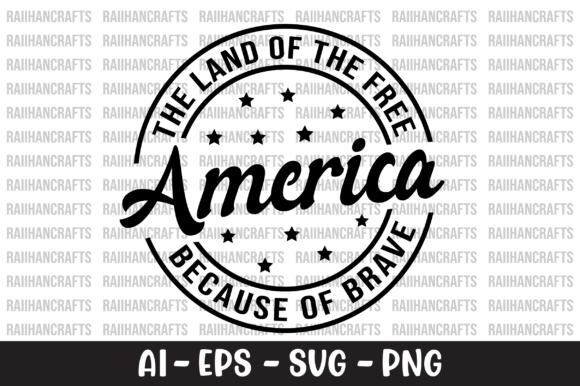 America Land of the Free SVG Gráfico Manualidades Por RaiihanCrafts